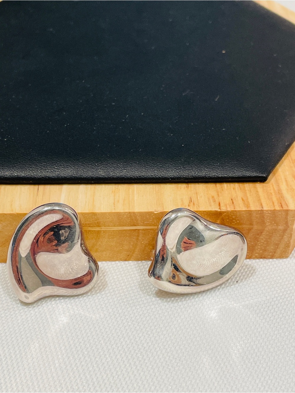 Tiffany & Co. Elsa Peretti Full puffy Heart Sterling Silver Ear Clips